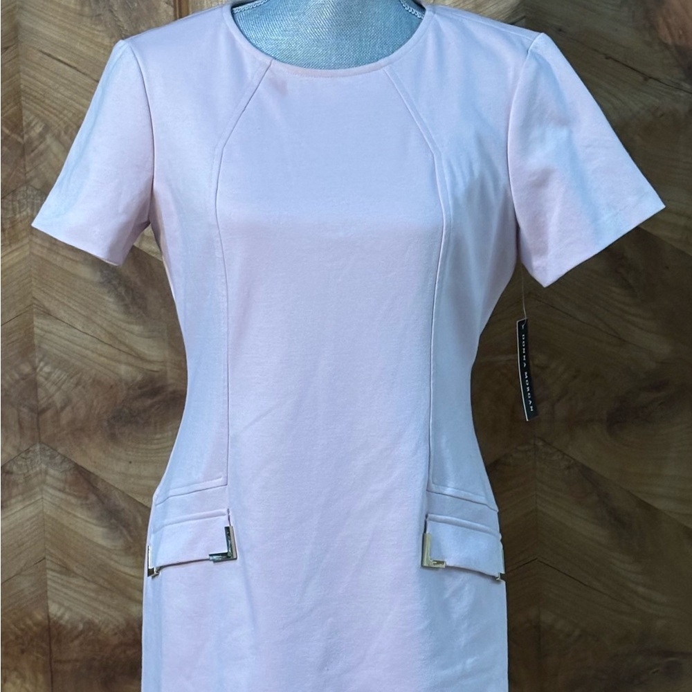 Donna Morgan Pale Pink Lined Knit Dress Size 8